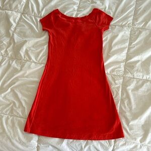 Orange short sleeve dress